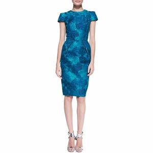 Teal Carmen Marc Valvo Cocktail Dress - 8